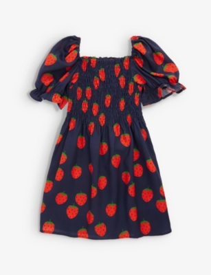 MINI RODINI: Graphic-print lyocell dress 18 months-11 years