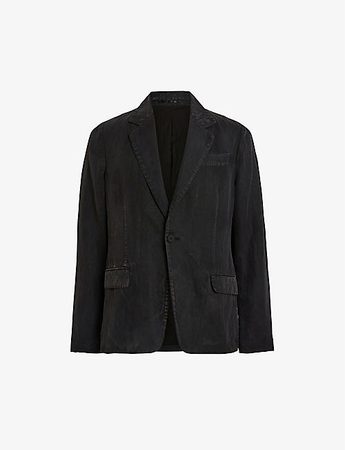 ALLSAINTS: Alfawn textured relaxed-fit cotton-linen blend blazer