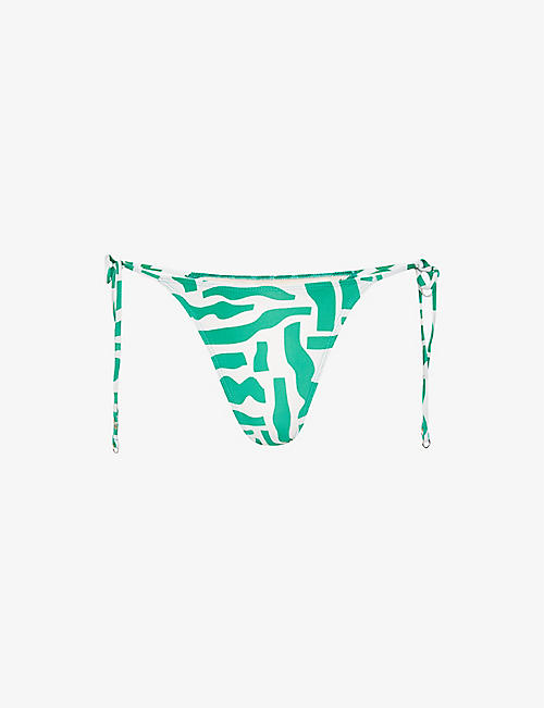 FAITHFULL THE BRAND: Andrea abstract-print bikini bottoms