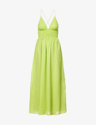 Faithfull The Brand Bisetta Maxi Dress In Kiwifruit