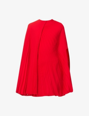 valentino pleated cape dress VALENTINO GARAVANI - Pleated cape-sleeve silk-crepe mini dress