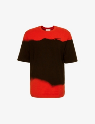 Ferragamo Gradient Leopard Print Jersey T-shirt In Red