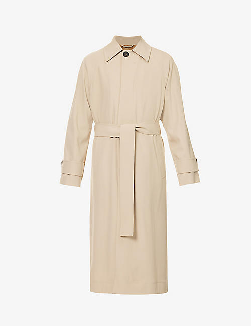 FERRAGAMO: Spread-collar relaxed-fit wool trench coat