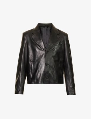 Ferragamo Slim Fit Nappa Blazer In Black