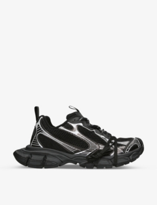 Shop Balenciaga Men's Blk/white 3xl Mesh Low-top Trainers