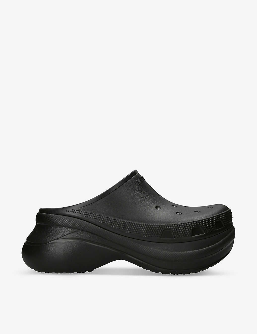 Shop Balenciaga Men's Black X Crocs Platform-sole Rubber Mules