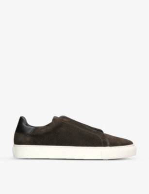 KURT GEIGER LONDON: Lennon slip-on suede low-top trainers