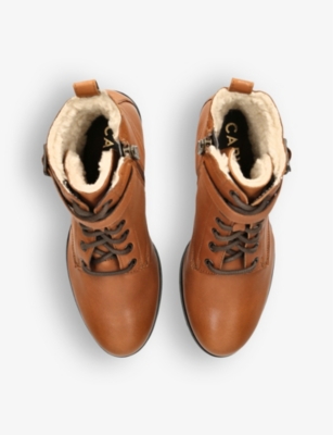 Shop Carvela Comfort Women's Tan Snug Fleece-lined Leather Heeled Boots