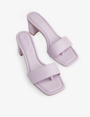 Shop Whistles Marie Square-toe Heeled Leather Mules In Purple