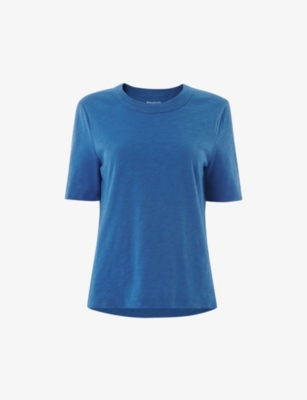 Whistles Womens Blue Rosa Relaxed Cotton-jersey T-shirt