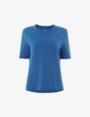 Whistles Womens Blue Rosa Relaxed Cotton-jersey T-shirt In Blue