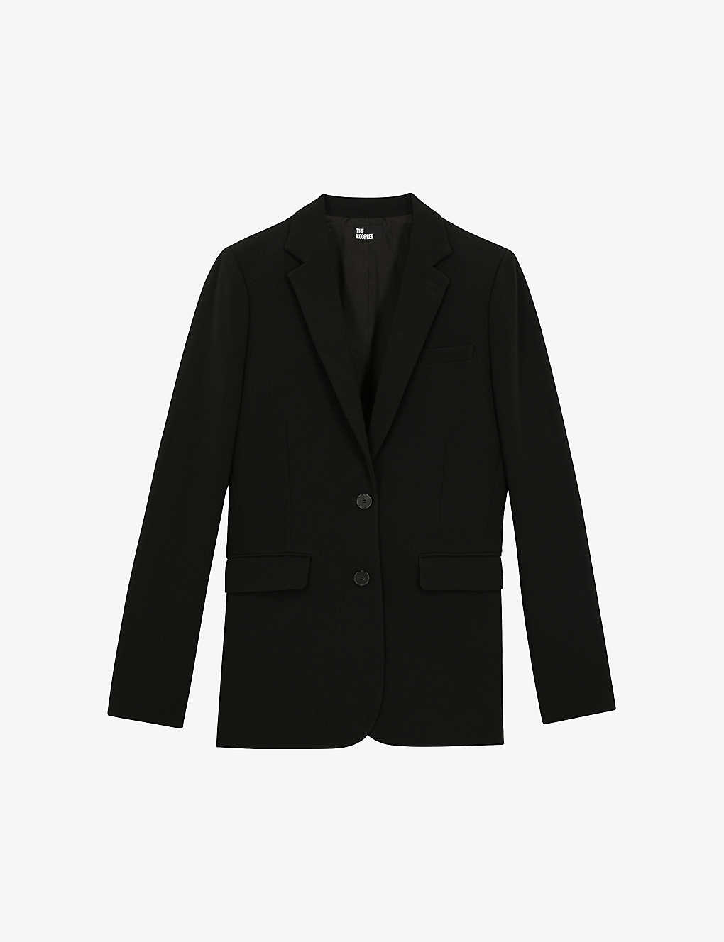 The Kooples Straight-fit Stretch-crepe Blazer In Bla01