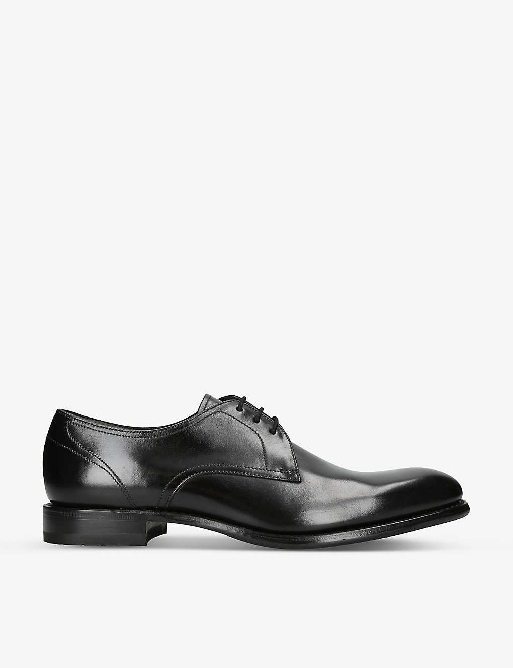Loake Mens Black Atherton Leather Derby Shoes