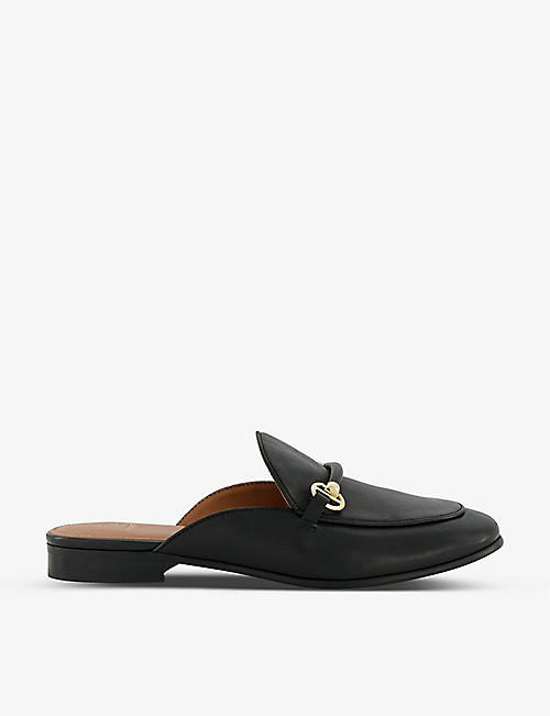 DUNE: Glowin backless horsebit-chain leather loafers