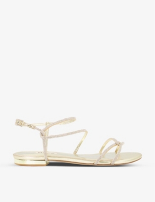 DUNE Nella embellished strap woven sandals Selfridges