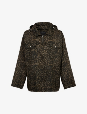 ALLSAINTS: Punta oversized leopard-print woven jacket