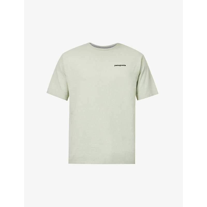 PATAGONIA PATAGONIA MEN'S SALIVA GREEN P-6 LOGO RESPONSIBILI-TEE RECYCLED COTTON AND RECYCLED POLYESTER-BLEND ,66186473