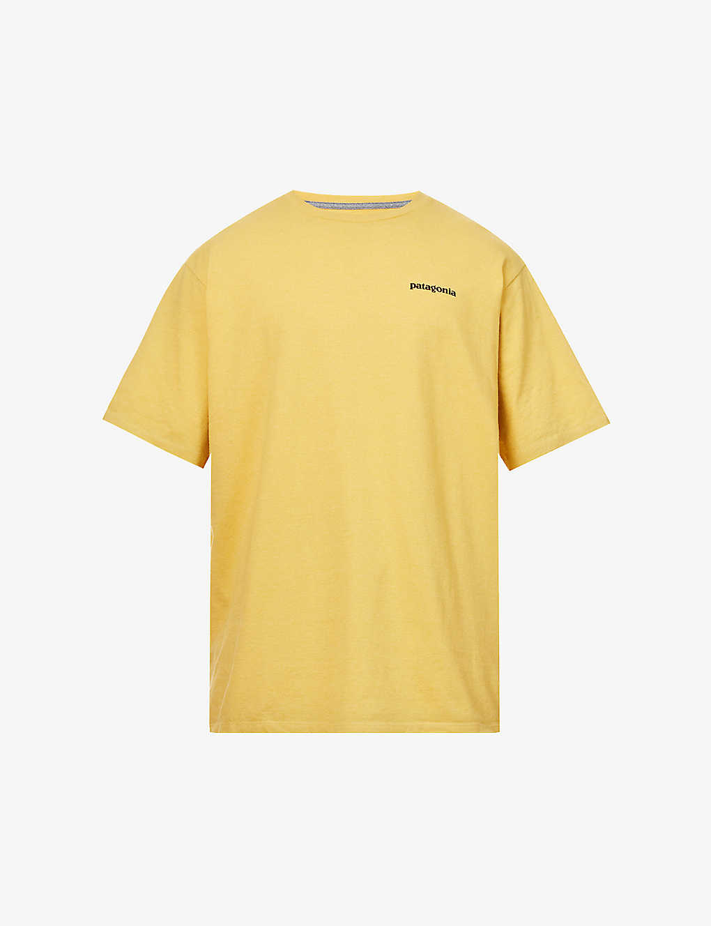 Shop Patagonia Men's Surfboard Yellow P-6 Logo Responsibili-tee Recycled Cotton And Recycled Polyester-bl