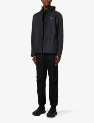 Patagonia Mens Black Torrentshell 3l Brand-patch Relaxed-fit Recycled-nylon Hooded Jacket In Black