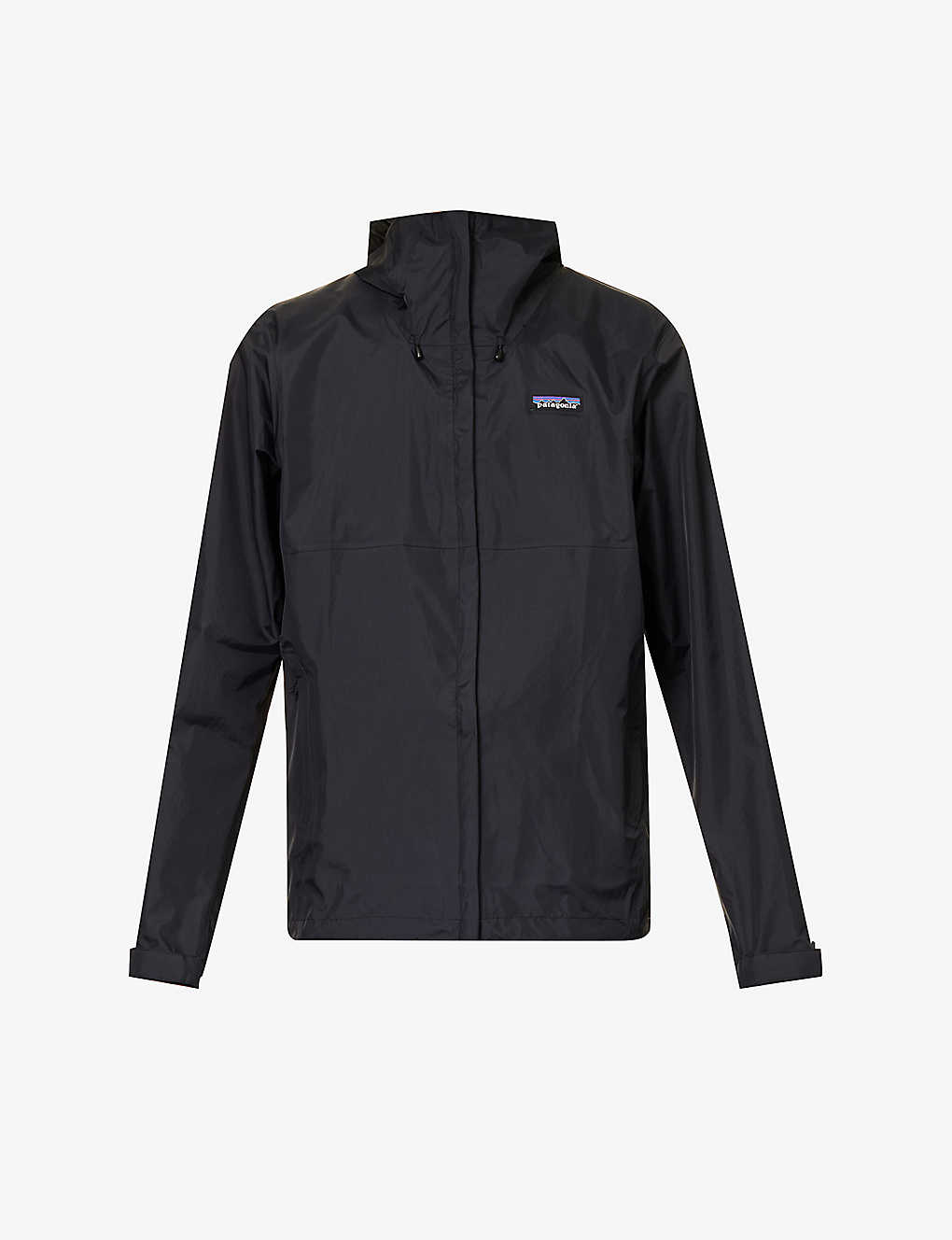 Patagonia Mens Black Torrentshell 3l Brand-patch Relaxed-fit Recycled-nylon Hooded Jacket
