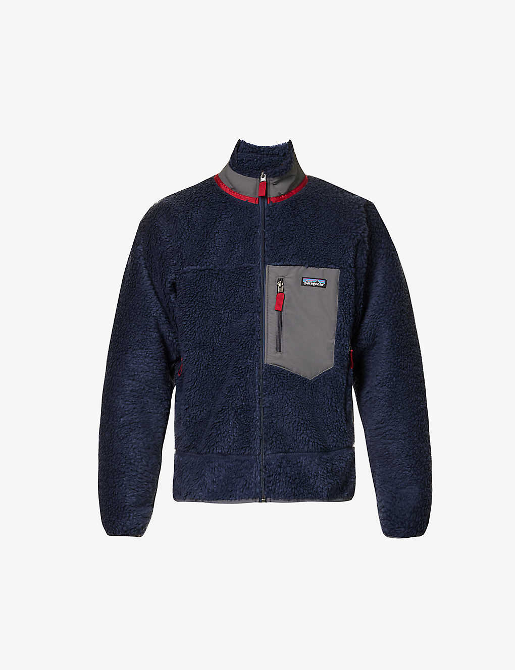Shop Patagonia Men's New Navy Red Classic Retro-x Contrast-pocket Regular-fit Fleece Jacket