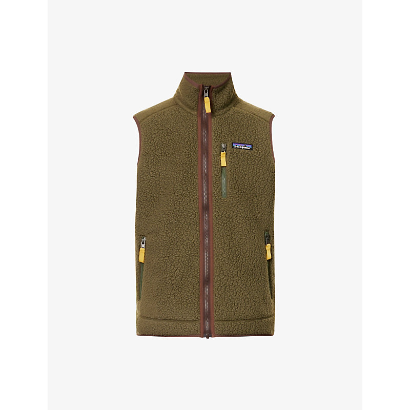 Patagonia Mens Basin Green Retro Pile High-neck Recycled-polyester Gilet