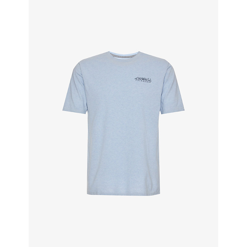 Shop Patagonia Men's Steam Blue How To Heal Responsibili-tee Recycled-polyester And Recycled-cotton-blend
