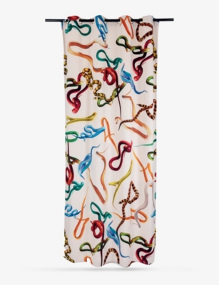 SELETTI: TOILETPAPER snake-print woven curtains 140cm x 280cm