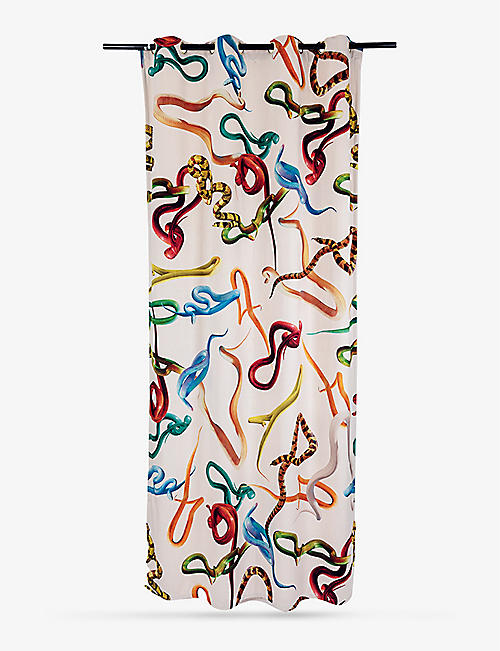SELETTI: TOILETPAPER 蛇纹印花梭织浴帘 140 厘米 x 280 厘米