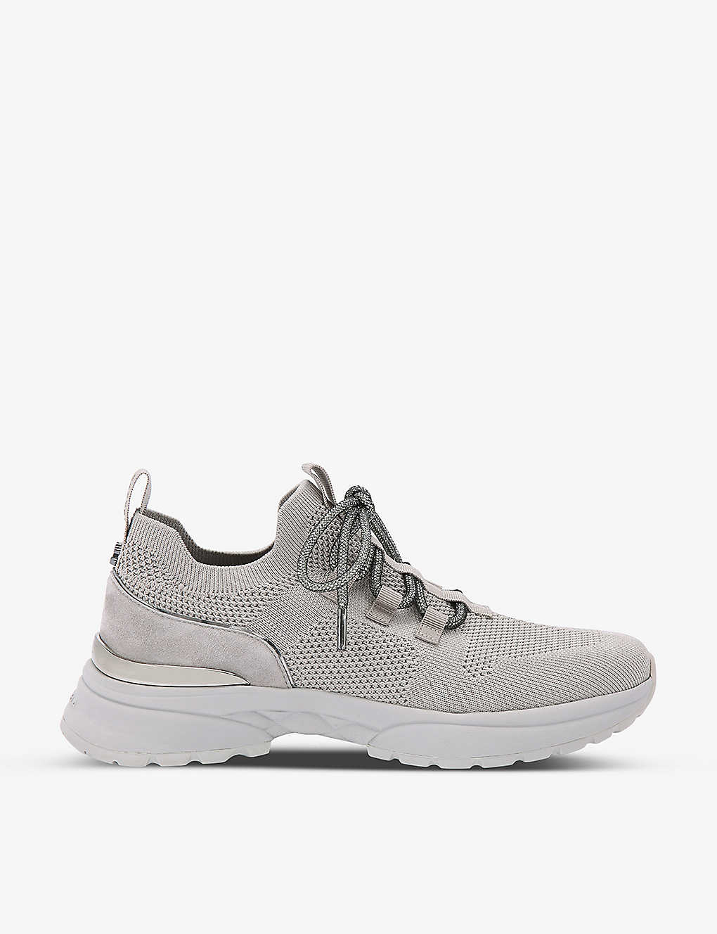 Carvela Adorn Contrast-panel Knitted Low-top Trainers In Grey