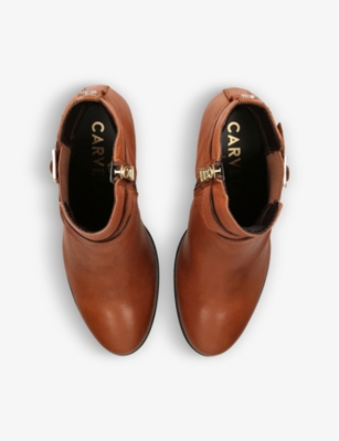 CARVELA: Silver 2 buckle-embellished leather heeled ankle boots