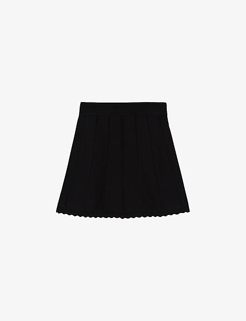 THE KOOPLES: Scalloped-hem knitted mini skirt