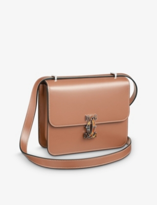Cartier Womens Tan Double C De Mini Leather Shoulder Bag