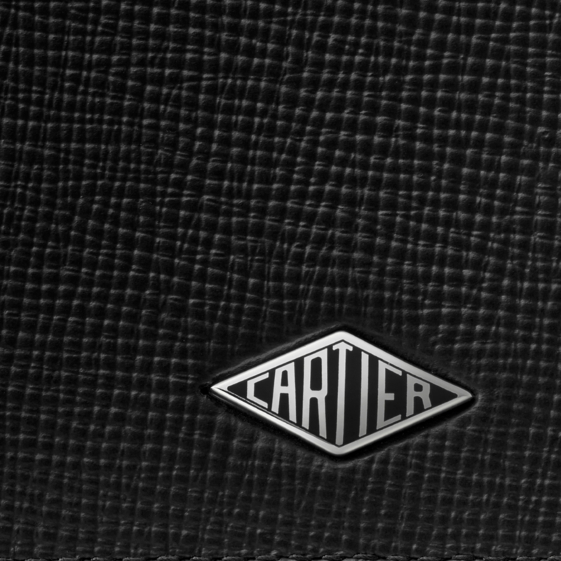 Losange logo-plaque leather and palladium card holder