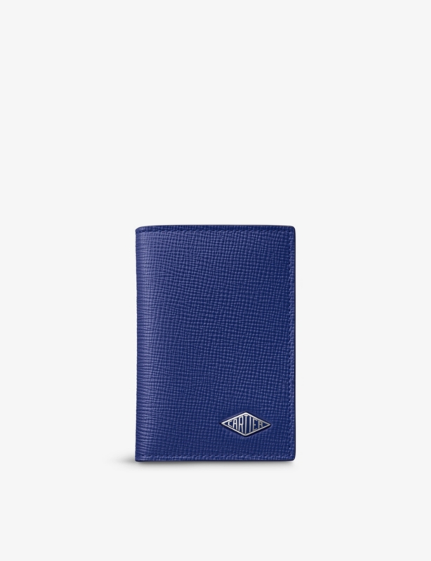 Losange logo-plaque leather and palladium card holder