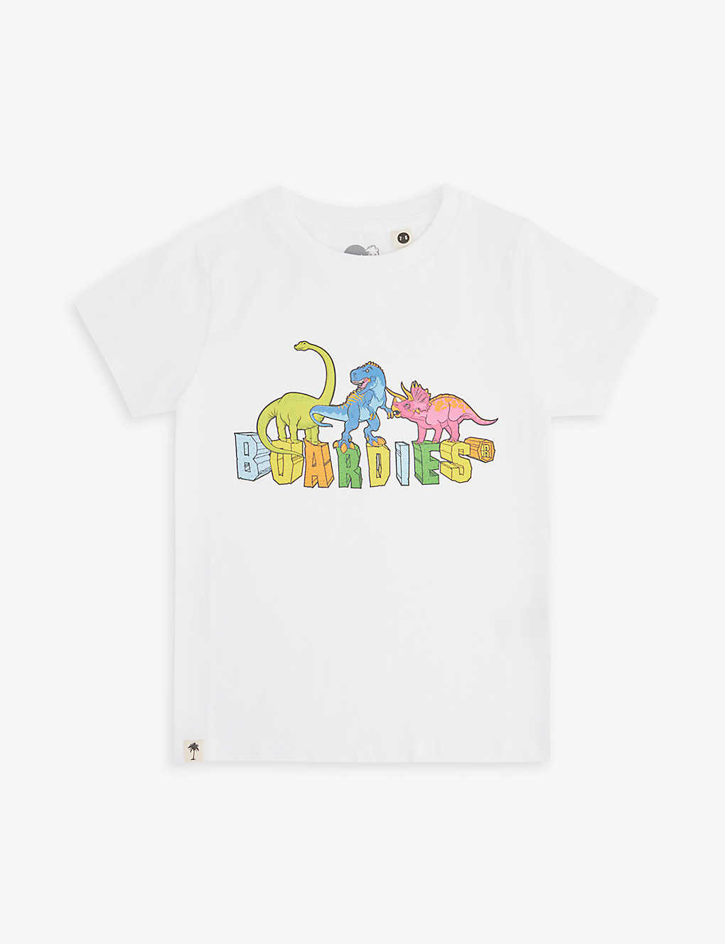 Boardies Boys White Kids Vibrant Dino-print Cotton T-shirt 3-14 Years