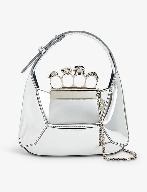 ALEXANDER MCQUEEN: The Jewelled mini faux-leather hobo bag