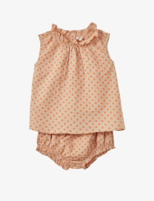 CARAMEL: Alberta polka-dot cotton set 3-8 years