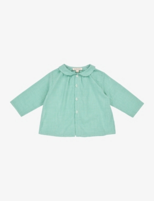 Caramel Babies'  Green Gingham Aloe Stripe Cotton-voile Shirt 6 Months - 12 Years