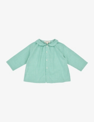 Caramel Babies'  Green Gingham Aloe Stripe Cotton-voile Shirt 6 Months - 12 Years