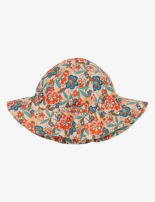 CARAMEL: Cadia polka floral-print cotton hat