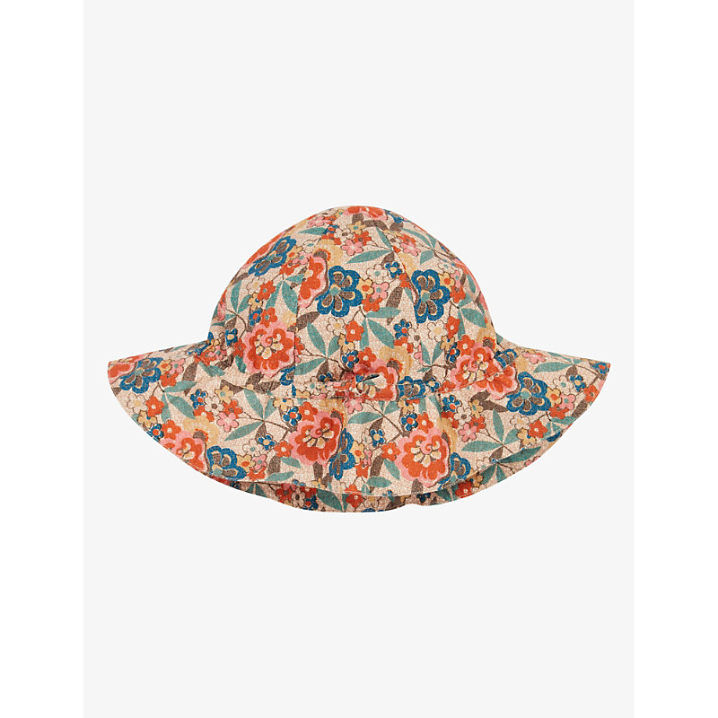 Caramel Girls Vintage Floral Print Kids Cadia Polka Floral-print Cotton Hat