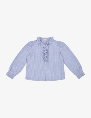 CARAMEL: Cauliflower stripe cotton blouse 3-12 years
