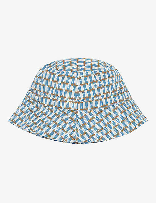 CARAMEL: Cedrus stripe cotton bucket hat