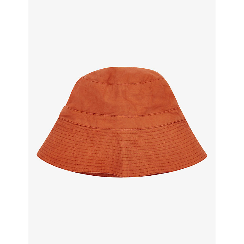 Caramel Girls Orange Kids Cedrus Stripe Cotton Bucket Hat