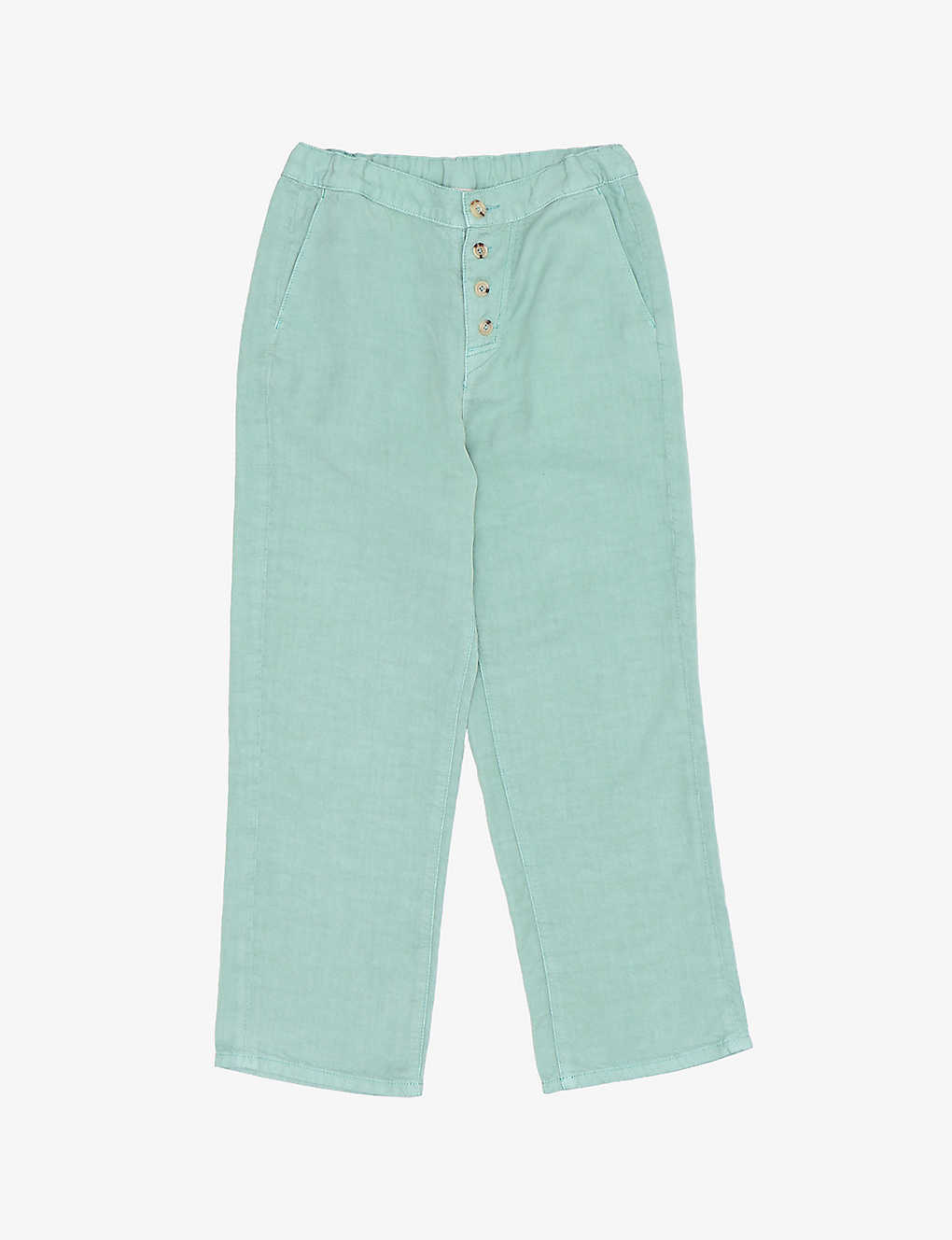 Caramel Boys Turquoise Kids Erodium Round-pocket Linen Trousers 3-12 Years