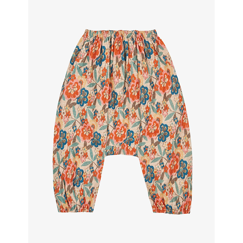Caramel Vintage Floral Print Faraday Floral-print Cotton Baby Trousers 3-24 Months