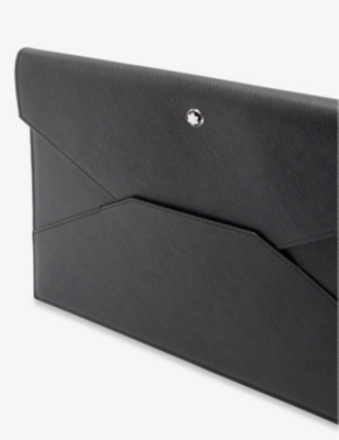 Shop Montblanc Men's Black Sartorial Leather Envelope Pouch
