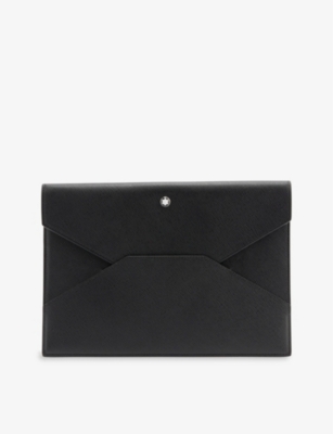 Montblanc Mens Black Sartorial Leather Envelope Pouch