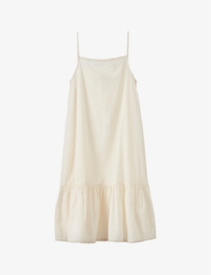 Shop Caramel Girls Off White Kids Grape Silk Slip Dress 3-12 Years